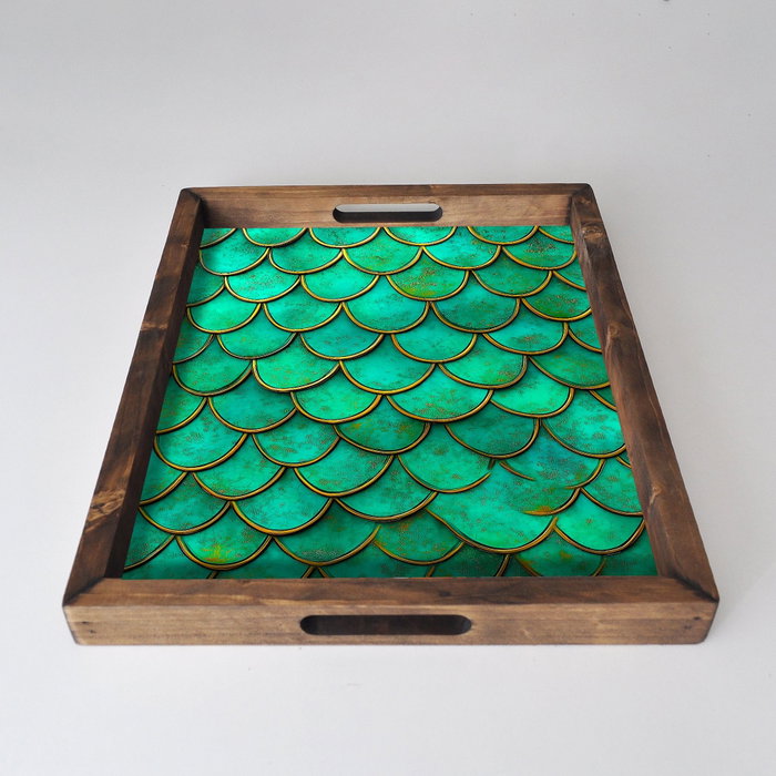 Aberto Design REF010 Bandeja de Madera Maciza 48x38x4 cm Elegancia Atemporal para el Hogar